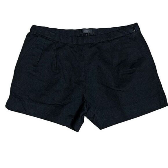J. Crew Black Textured Pleated Dress Shorts Size 2 - Picture 1 of 3
